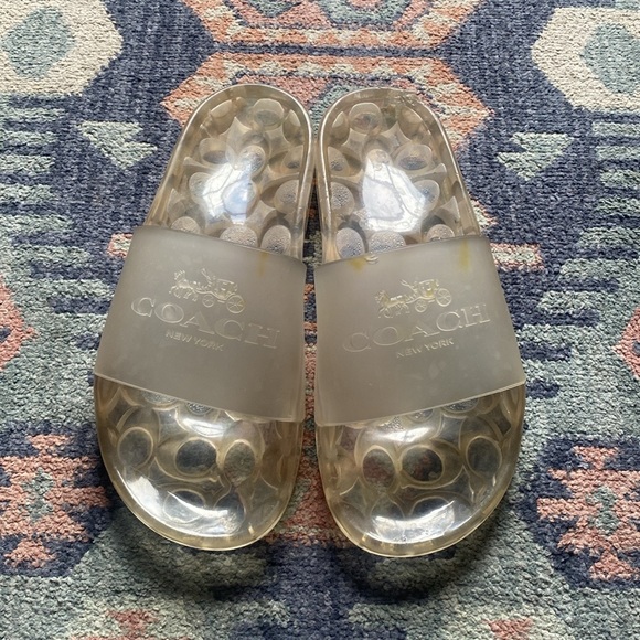 Coach Shoes - Coach Translucent Clear Logo Slide Sandals